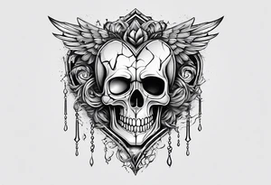 Solid thick lines.
Broken heart with skull.
Respect, honesty tattoo idea