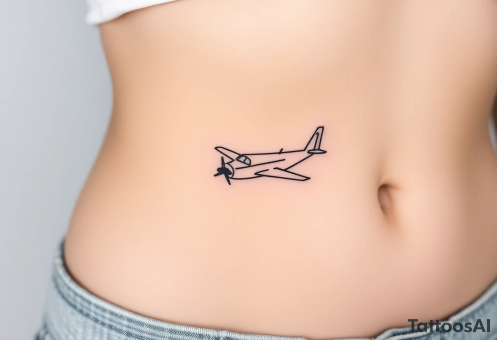 Small airplane who has moustache tattoo idea