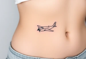 Small airplane who has moustache tattoo idea