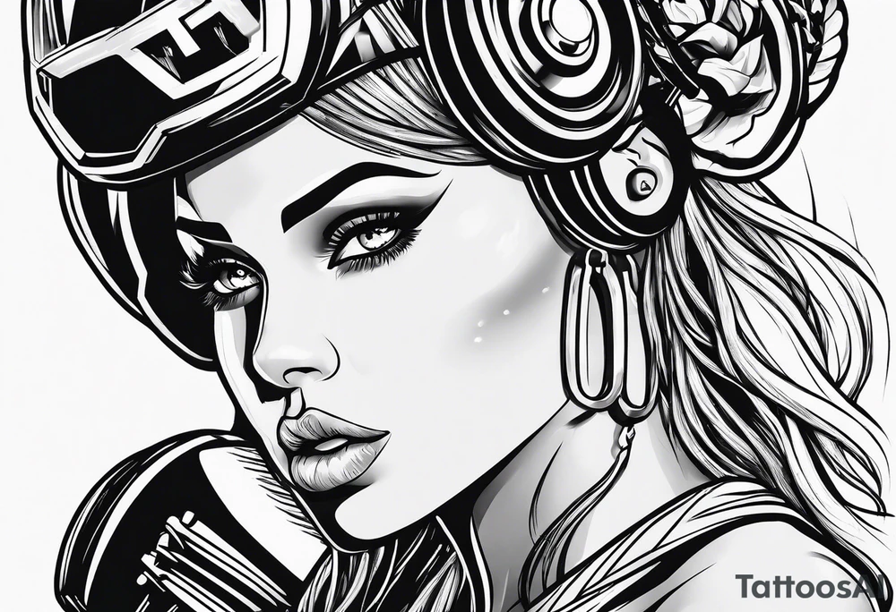 Weight lifting and boxing woman tattoo idea