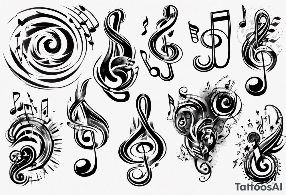 fun music tattoo idea