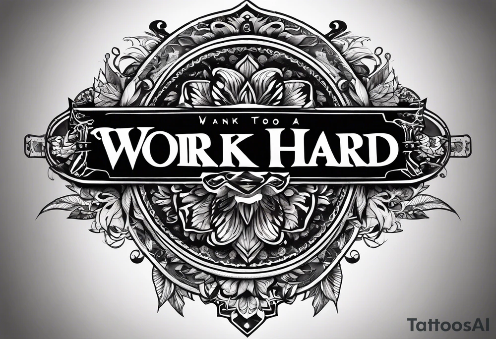 I want a tattoo containing the following two words "work hard" and "play hard". tattoo idea