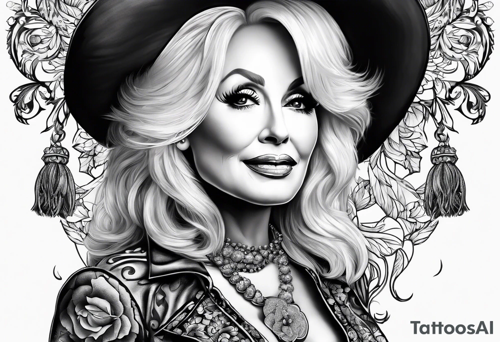 Dolly Parton with acorn tattoo idea