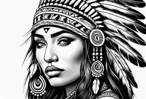 Native American woman spirit tattoo idea