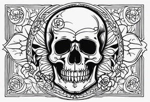 Memento mori writen skull sleeve tattoo design tattoo idea