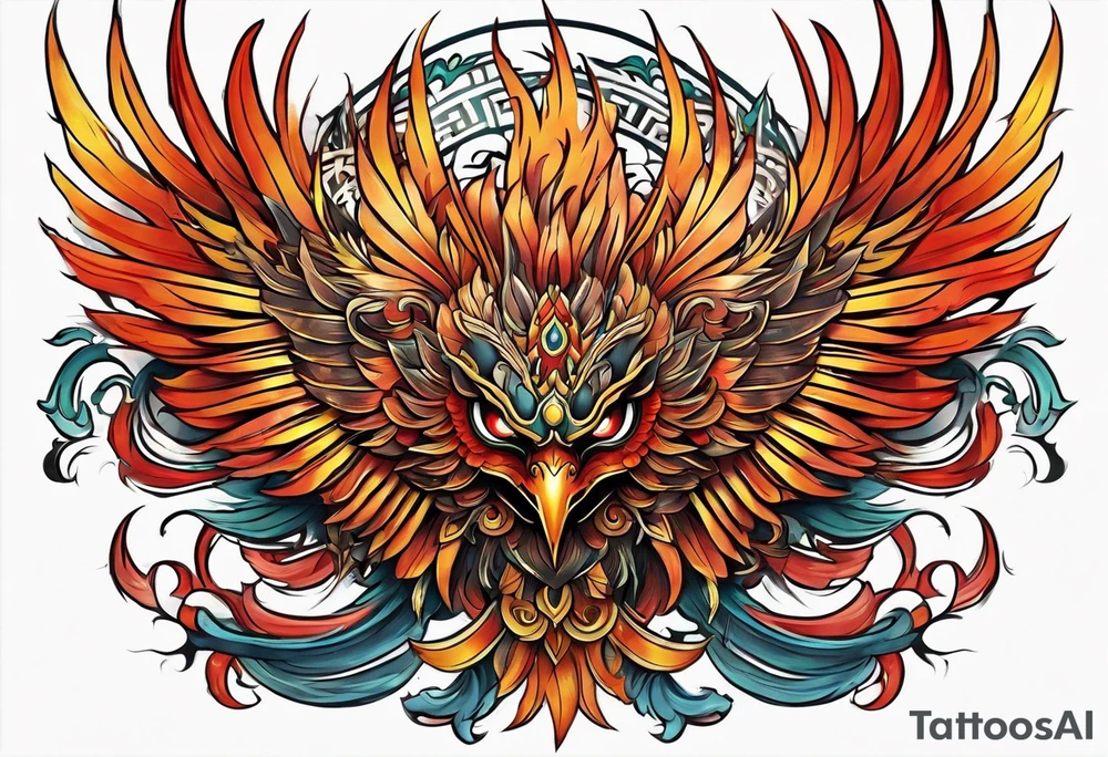 phoenix mask tattoo idea