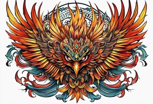 phoenix mask tattoo idea