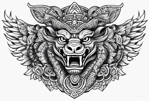 aztec feathered serpent full body tattoo idea