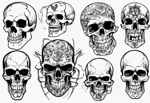 Barbs wired and skulls tattoo idea