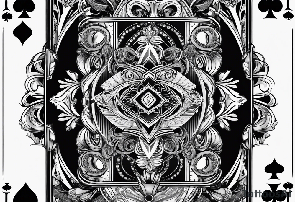 Jack of cards playing card with different details tattoo idea