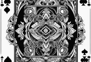 Jack of cards playing card with different details tattoo idea