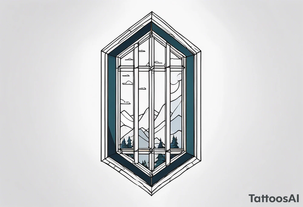 tall octagonal window tattoo idea