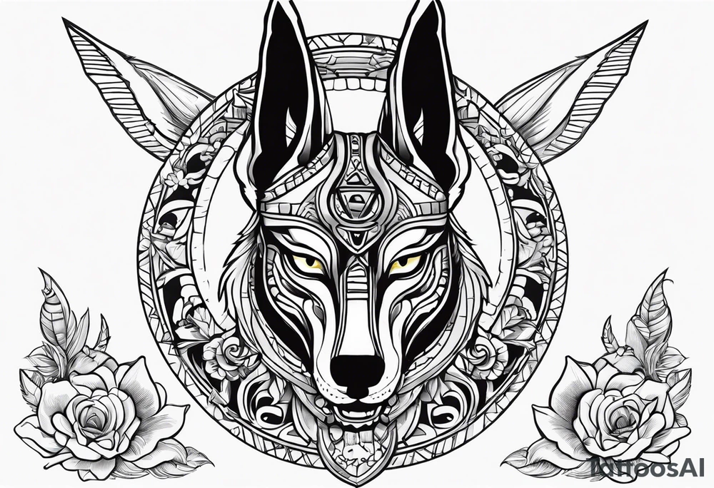 Anubis and skull forearm tattoo idea