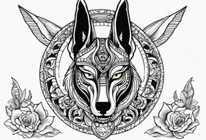 Anubis and skull forearm tattoo idea