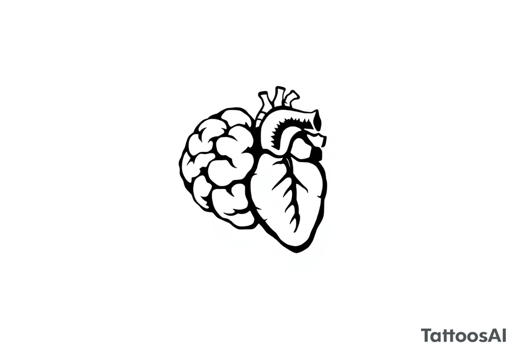 balance between brain and heart tattoo idea