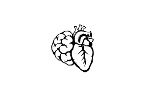 balance between brain and heart tattoo idea