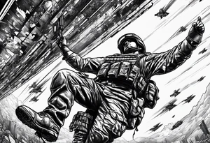 soldier reaching for the sky tattoo idea