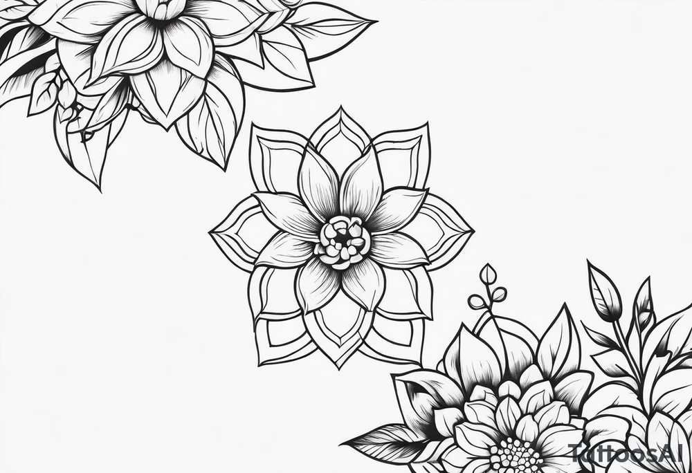 ornaments of flowers tattoo idea
