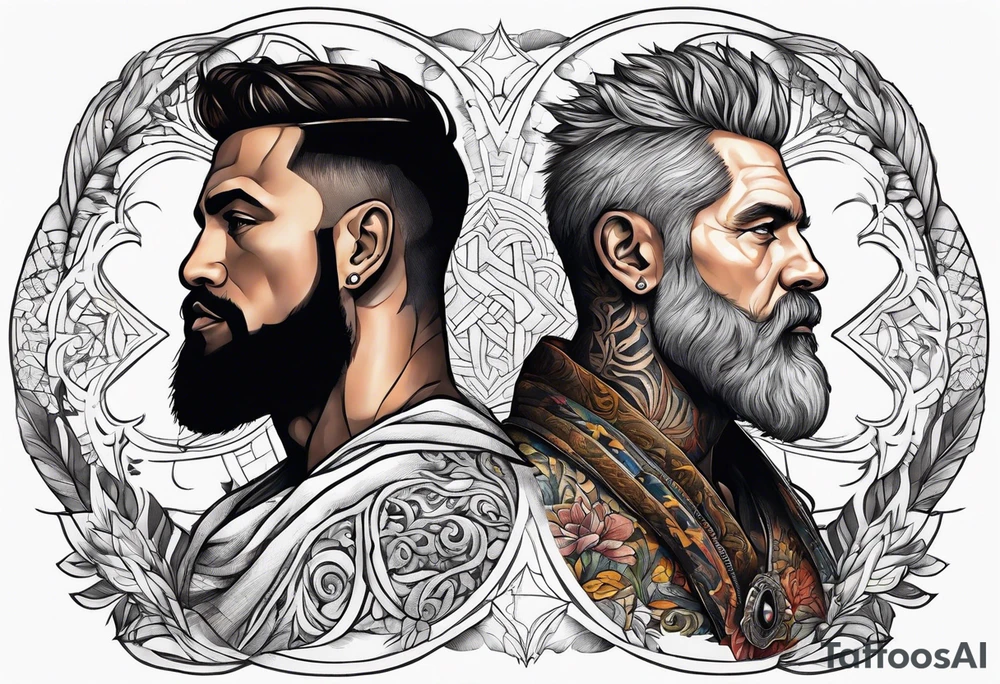 Man and god's tattoo idea