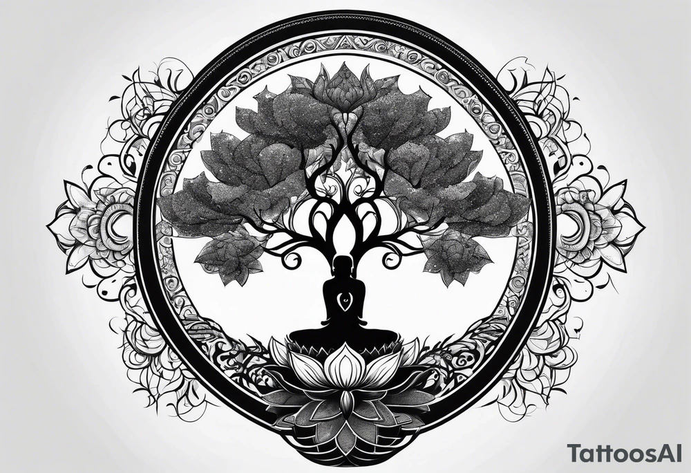 Tree of life, lotus, buddha tattoo idea