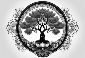 Tree of life, lotus, buddha tattoo idea