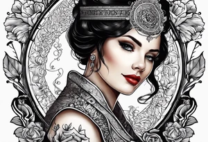older book with "Ella" as the book title tattoo idea