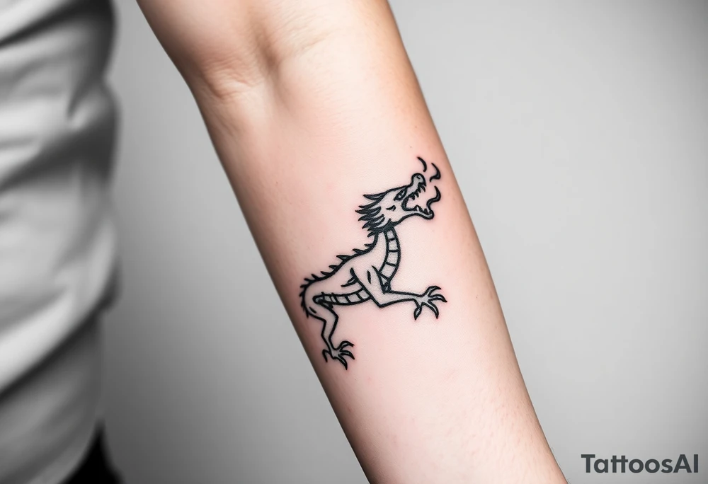 dragon breathing fire tattoo idea