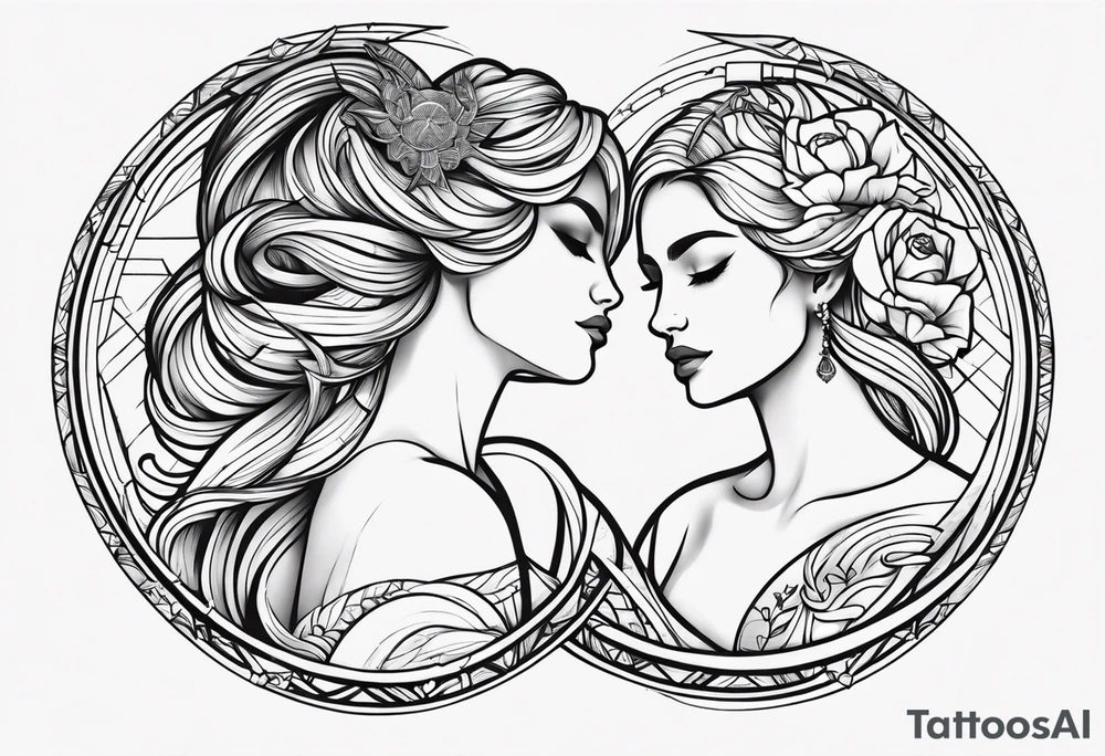 Virgo and Scorpio sign together tattoo idea