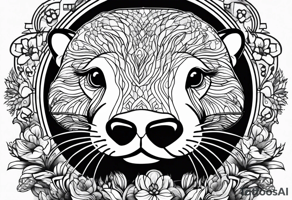 Otter swimming tattoo idea