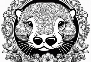 Otter swimming tattoo idea