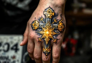 cruz, luminous gold tattoo idea