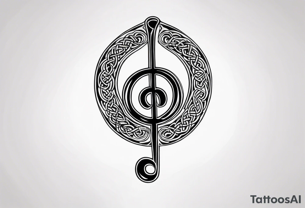 Celtic style bass clef tattoo idea