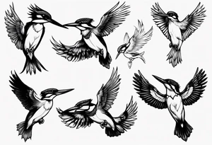kingfisher taking flight tattoo idea