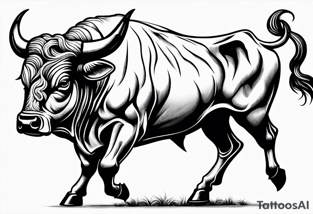 Bucking bull tattoo idea