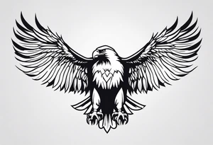 eagle full body fly down vector tattoo idea