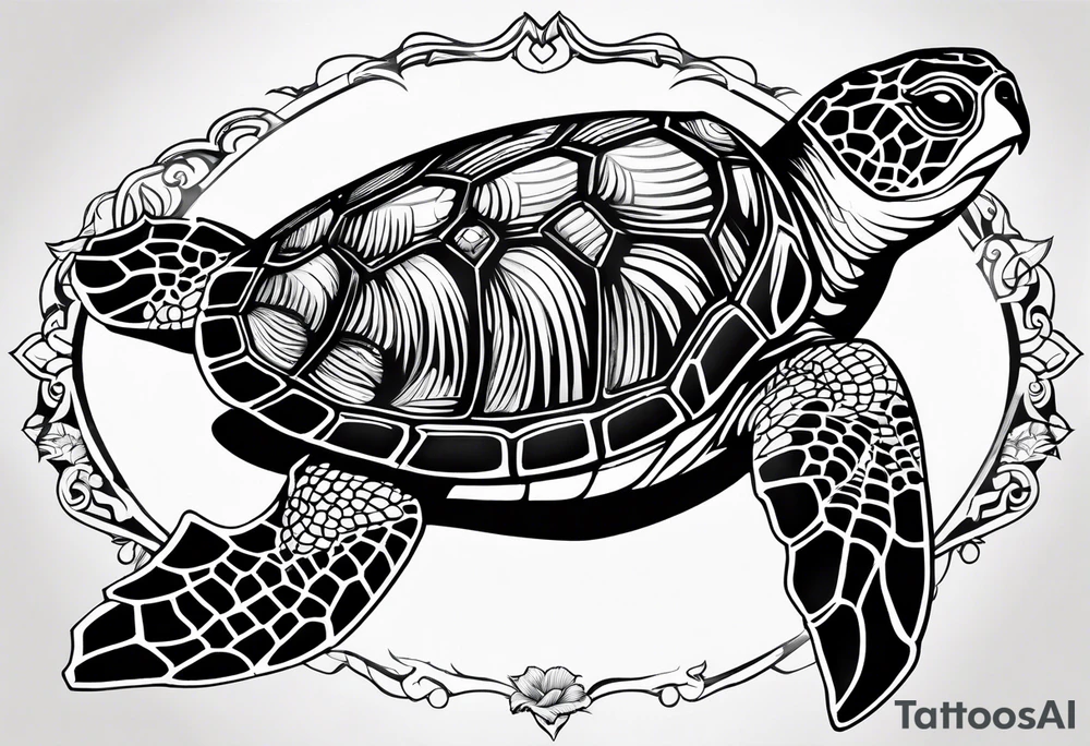 Hawaiian sea turtle tattoo idea