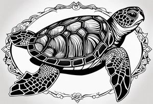 Hawaiian sea turtle tattoo idea
