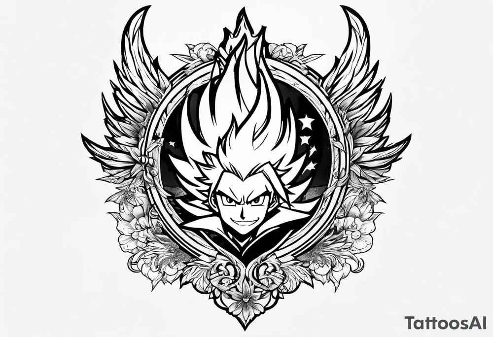 The anime show Fairy tail logo but as a fairy with a tail tattoo idea