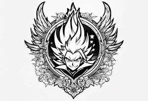 The anime show Fairy tail logo but as a fairy with a tail tattoo idea