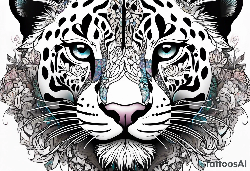 a psychedelic leopard tattoo idea