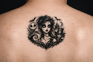 Un tattoo féminin, inspiré des classiques de Tim Burton tattoo idea