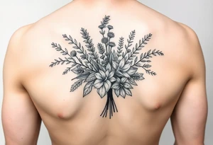 an herb bouquet tattoo idea