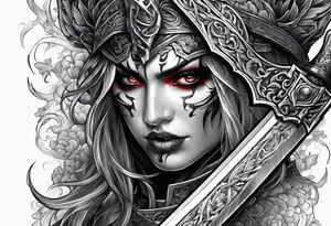 nemesis sword scary blood hell tattoo idea