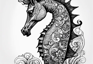 Under ocean seahorse tattoo idea