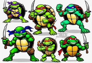 teenage mutant ninja turtles arm sleeve tattoo idea