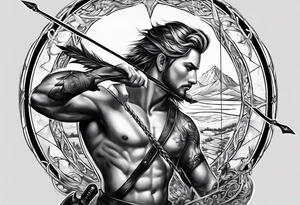 Sagittarius  realistic men tattoo idea