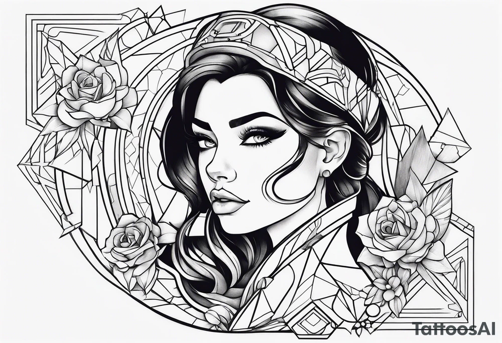futuristic disney characters tattoo idea