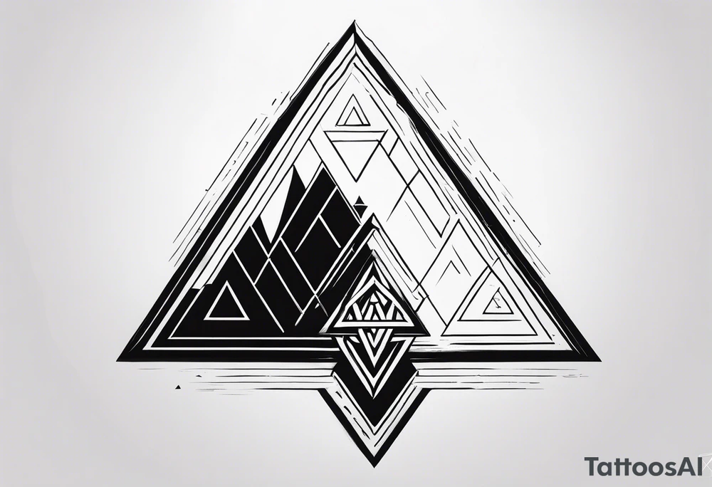 The valknut symbol and a wolf. tattoo idea