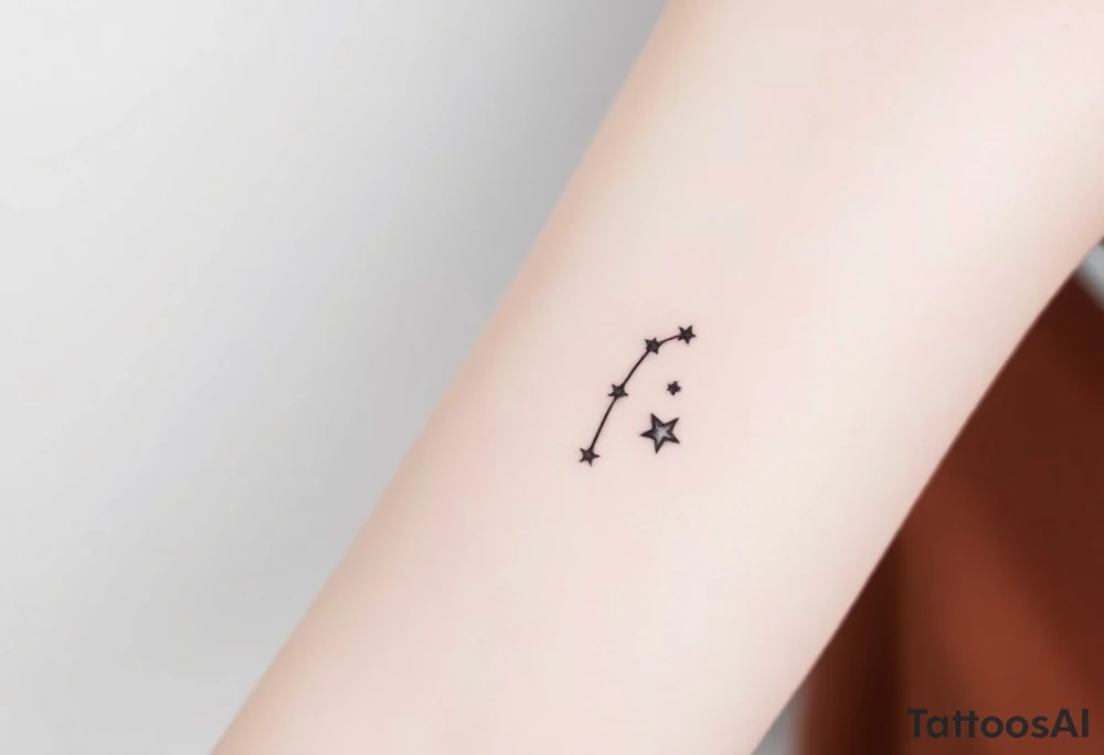Can you design a few options for a meaningful minimal tattoo with dots, lines or stars that represents my kids? Three are living and two are deceased and I want something that represents that difference by having solid and hollow elements. Put on fingers tattoo idea