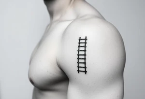 Simple.
An infinite ladder around the right arm like an armband.
Path exploring the universe. tattoo idea